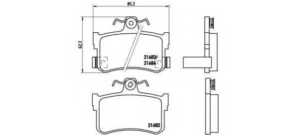 BREMBO P 28 027 Комплект тормозных колодок,