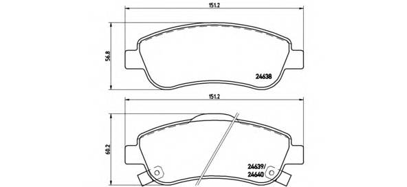 BREMBO P 28 045 Комплект гальмівних колодок,