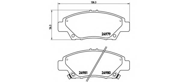 BREMBO P 28 050 Комплект гальмівних колодок,