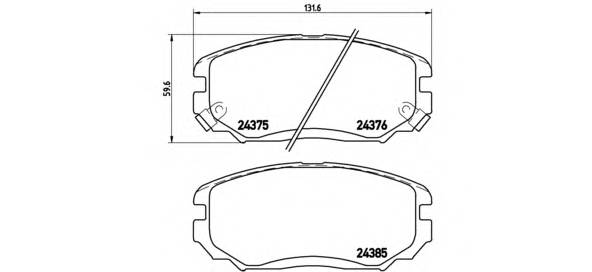 BREMBO P 30 038 Комплект гальмівних колодок,