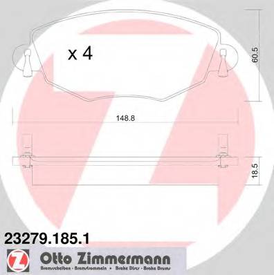 ZIMMERMANN 23279.185.1 Комплект гальмівних колодок,