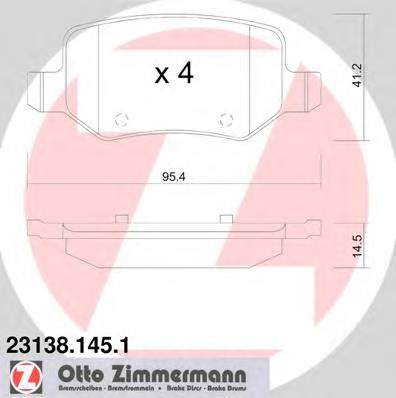 ZIMMERMANN 23138.145.1 Комплект гальмівних колодок,