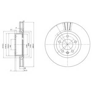 DELPHI BG2742 Тормозной диск