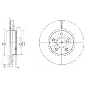 DELPHI BG3735 Тормозной диск