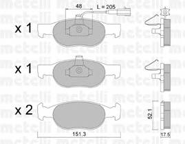 METELLI 22-0079-0 Комплект тормозных колодок,