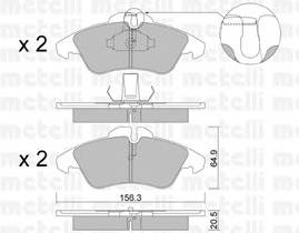 METELLI 22-0256-0 Комплект гальмівних колодок,