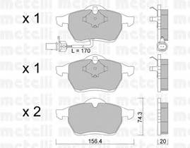 METELLI 22-0279-1 Комплект гальмівних колодок,