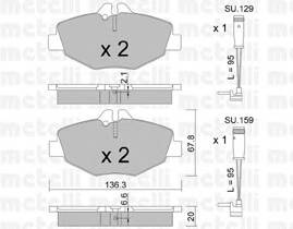 METELLI 22-0562-0K Комплект гальмівних колодок,