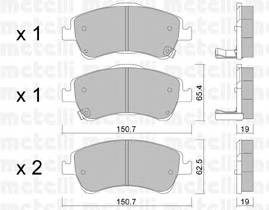 METELLI 22-0795-0 Комплект гальмівних колодок,