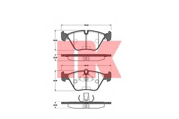 NK 221519 Комплект гальмівних колодок,