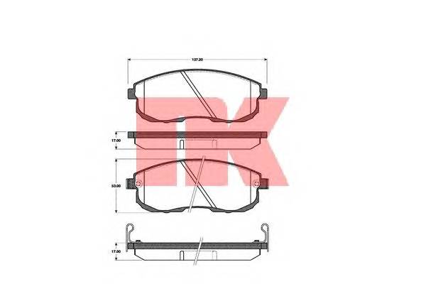 NK 222223 Комплект тормозных колодок,