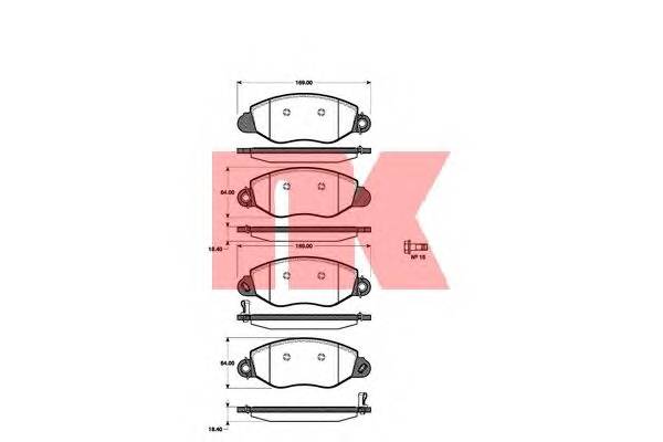 NK 222558 Комплект гальмівних колодок,