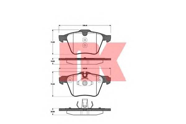 NK 222570 Комплект тормозных колодок,