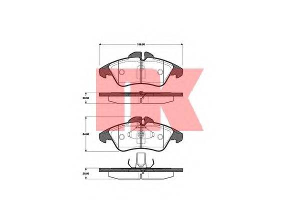 NK 223327 Комплект тормозных колодок,