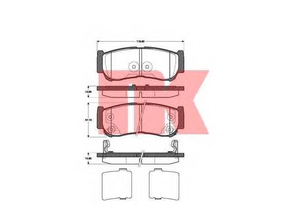 NK 223428 Комплект гальмівних колодок,