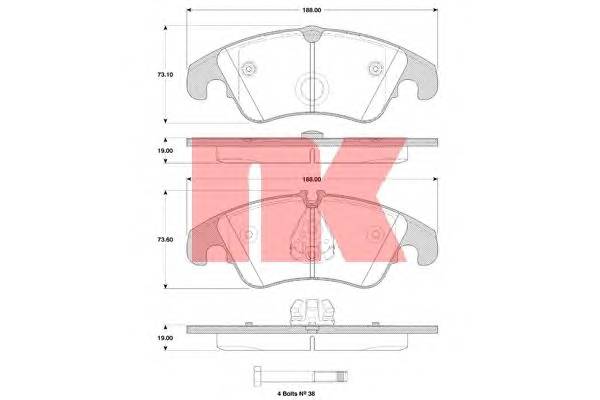 NK 224797 Комплект тормозных колодок,