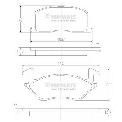 NIPPARTS J3602057 Комплект гальмівних колодок,