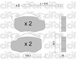 CIFAM 822-037-0 Комплект тормозных колодок,