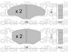 CIFAM 822-045-1 Комплект тормозных колодок,