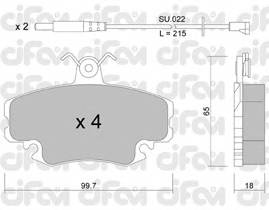 CIFAM 822-120-0K Комплект гальмівних колодок,