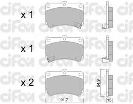 CIFAM 822-196-0 Комплект гальмівних колодок,