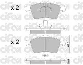 CIFAM 822-263-0 Комплект гальмівних колодок,