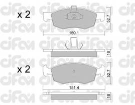 CIFAM 822-274-2 Комплект тормозных колодок,