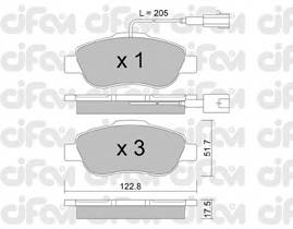 CIFAM 822-638-1 Комплект тормозных колодок,