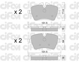 CIFAM 822-768-0 Комплект гальмівних колодок,