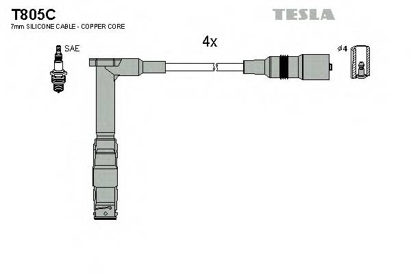 TESLA T805C Комплект дротів запалювання