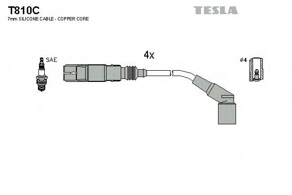 TESLA T810C Комплект дротів запалювання