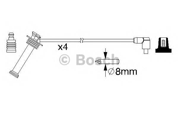 BOSCH 0 986 357 208 Комплект проводов зажигания