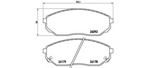 BREMBO P 30 019 Комплект гальмівних колодок,