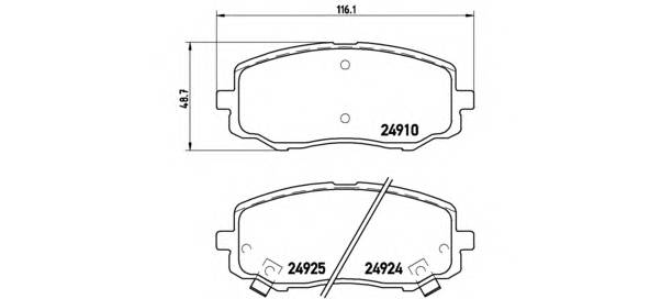 BREMBO P 30 045 Комплект гальмівних колодок,