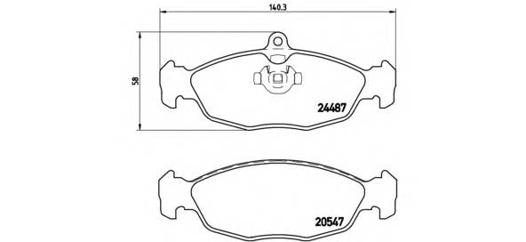 BREMBO P 36 017 Комплект гальмівних колодок,