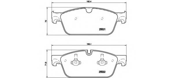 BREMBO P 50 102 Комплект гальмівних колодок,