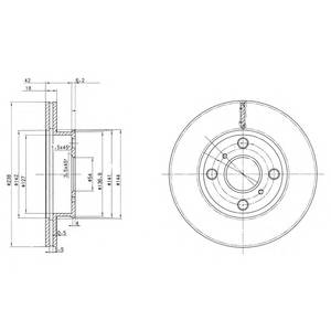 DELPHI BG2424 Тормозной диск