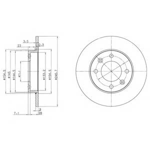 DELPHI BG3653 Тормозной диск