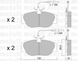 METELLI 22-0072-3 Комплект гальмівних колодок,