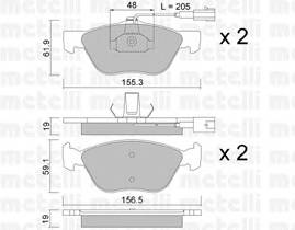 METELLI 22-0083-0 Комплект гальмівних колодок,