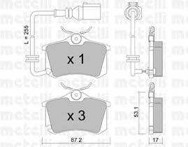 METELLI 22-0100-4 Комплект тормозных колодок,