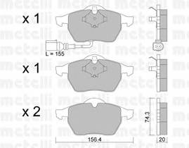 METELLI 22-0181-4 Комплект гальмівних колодок,