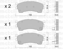 METELLI 22-0223-1 Комплект гальмівних колодок,