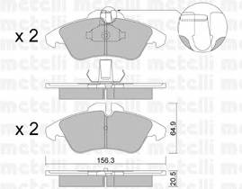 METELLI 22-0256-1 Комплект гальмівних колодок,