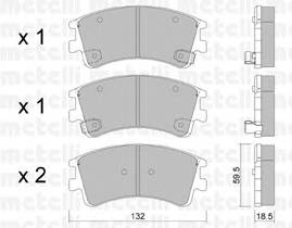 METELLI 22-0476-0 Комплект гальмівних колодок,