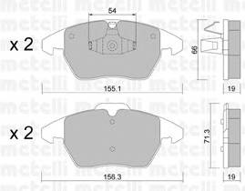 METELLI 22-0548-1 Комплект гальмівних колодок,