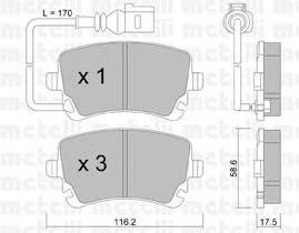 METELLI 22-0554-0 Комплект гальмівних колодок,