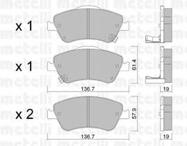 METELLI 22-0794-0 Комплект гальмівних колодок,