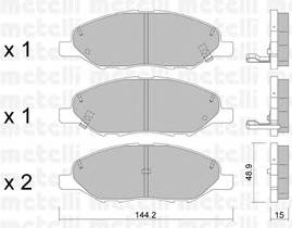 METELLI 22-0811-0 Комплект гальмівних колодок,