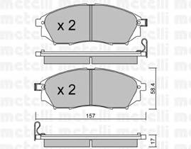 METELLI 22-0819-0 Комплект гальмівних колодок,